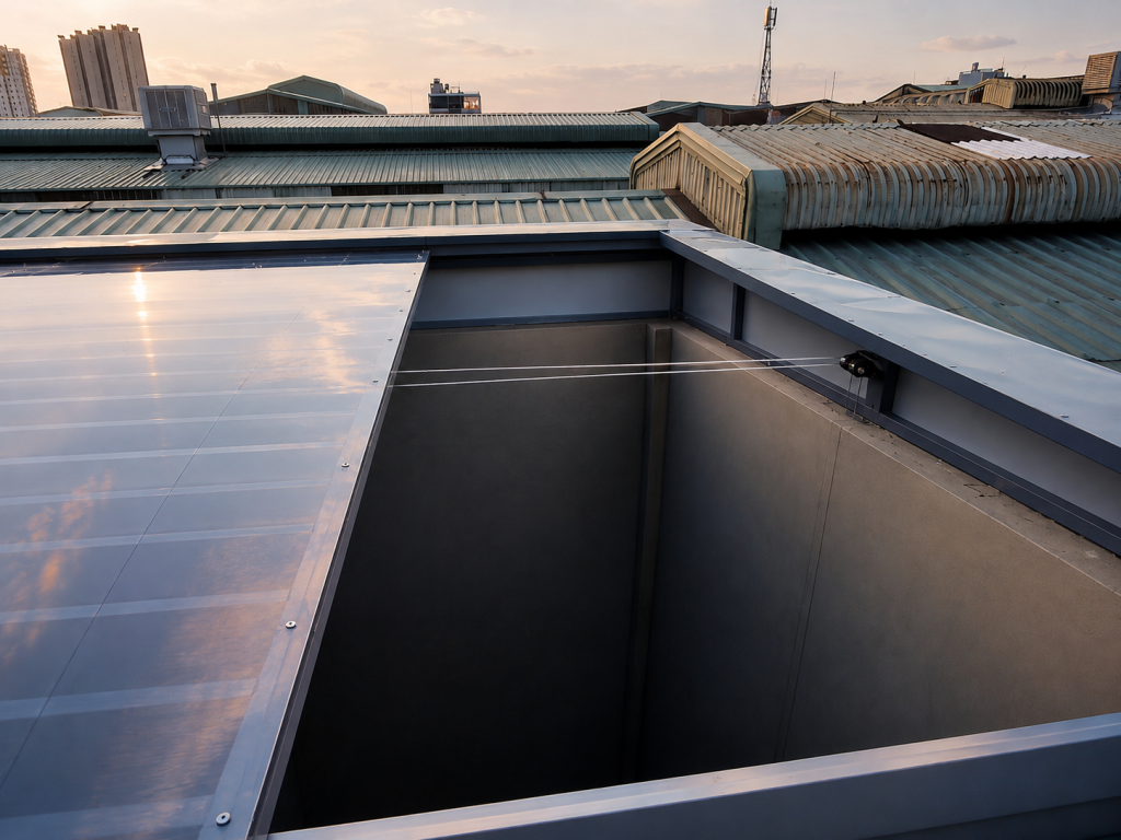 Mái Polycarbonate kéo trượt che giếng trời